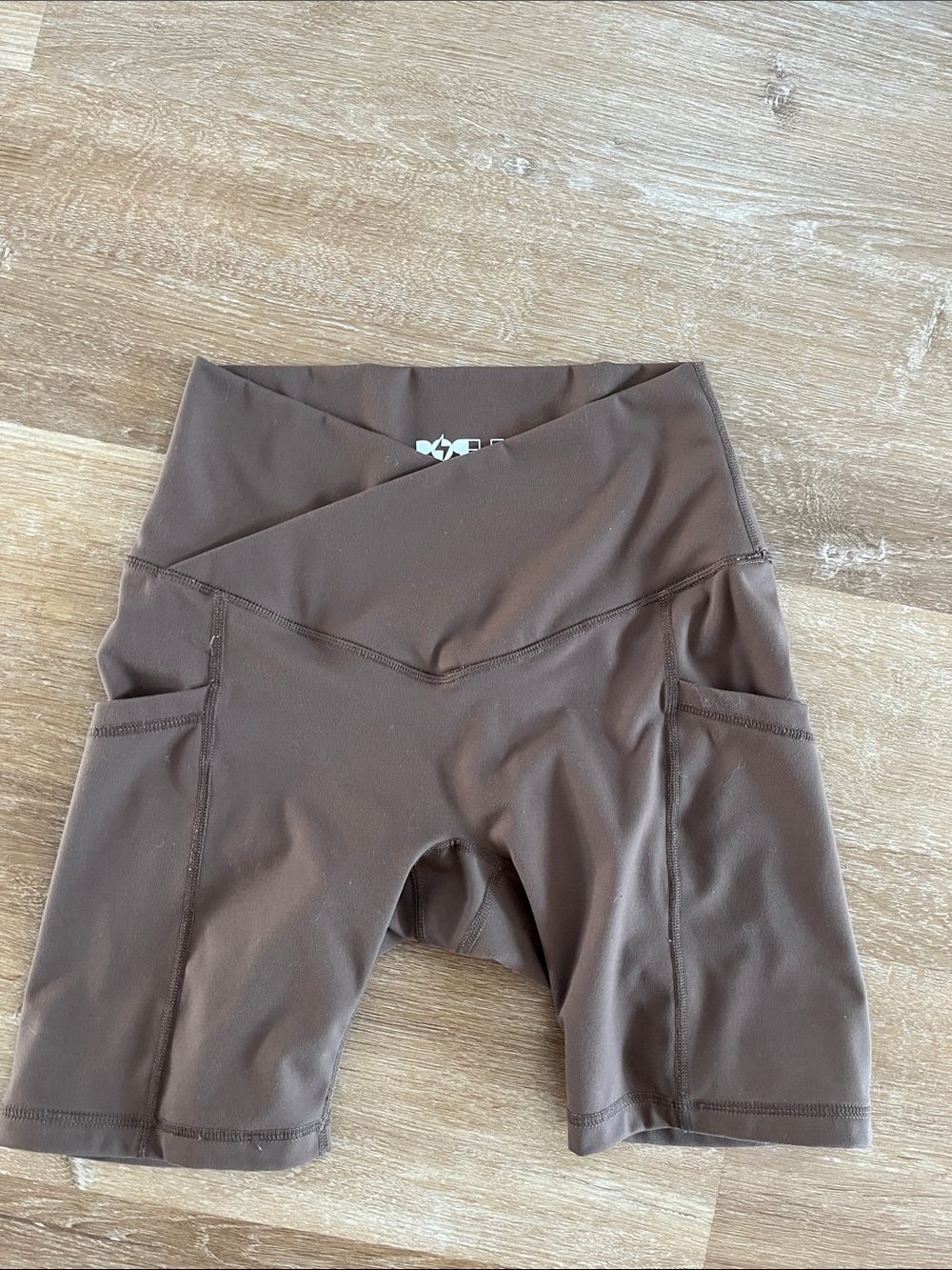POPFLEX Brown Crossover Shorts XS